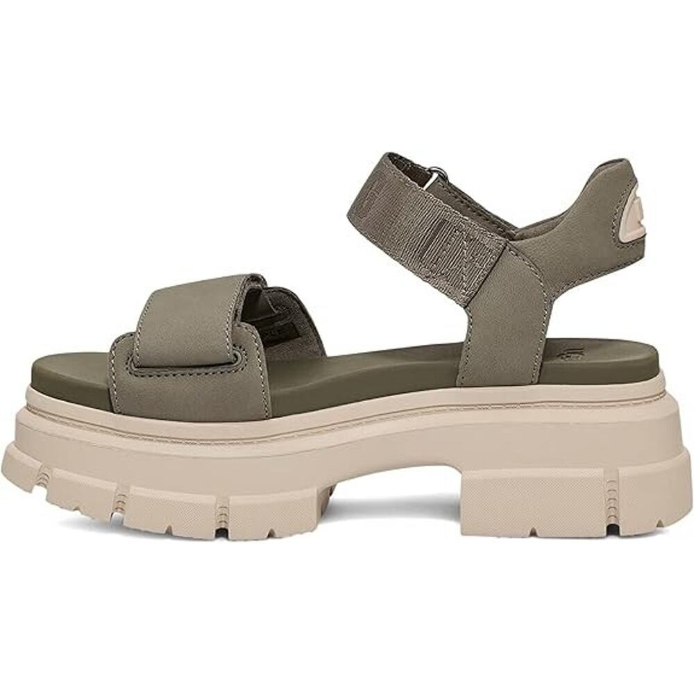 UGG Women's Ashton Leather Slip on Platform Sandals, Moss Green Size 11M - Picture 5 of 5
